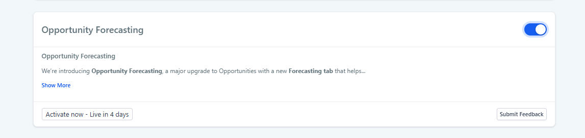 Opportunity forecasting